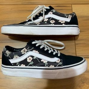 Black Floral Vans